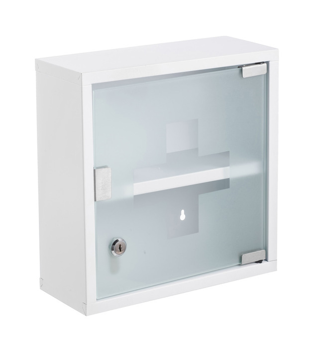 Medicinskab 30 x 12 x 30 cm hvid - REN